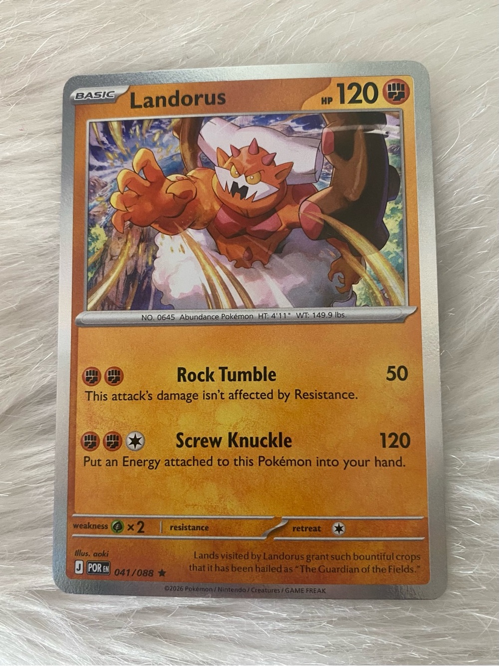 Landorus Holo Pokémon Card Perfect Order 041/088